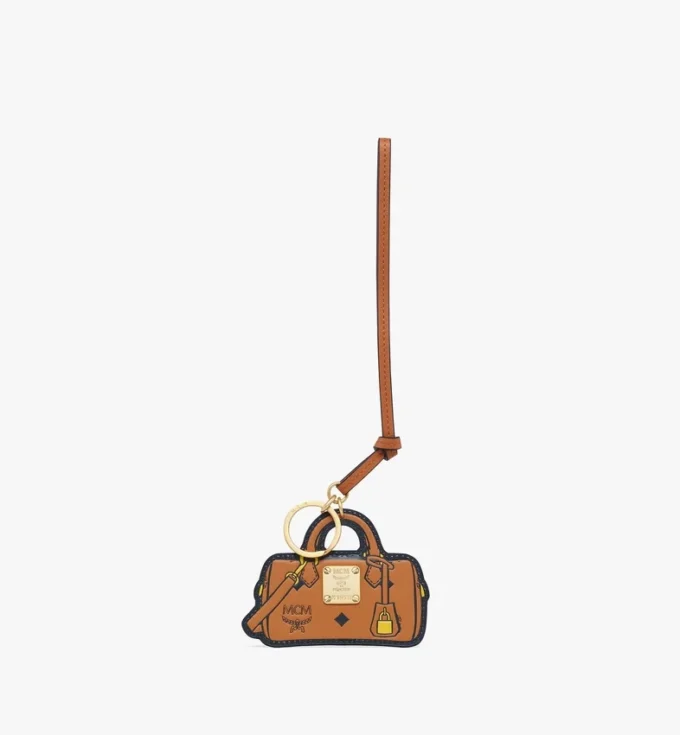 2D Ella Boston Bag Charm in Monogram Print Leather 2D Ella Boston Bag Charm in Monogram Print Leather