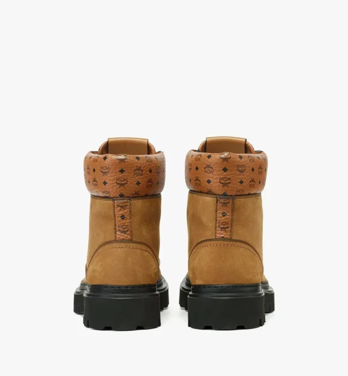 Ankle Boots in Nubuck and Monogram Print Leather Ankle Boots in Nubuck and Monogram Print Leather