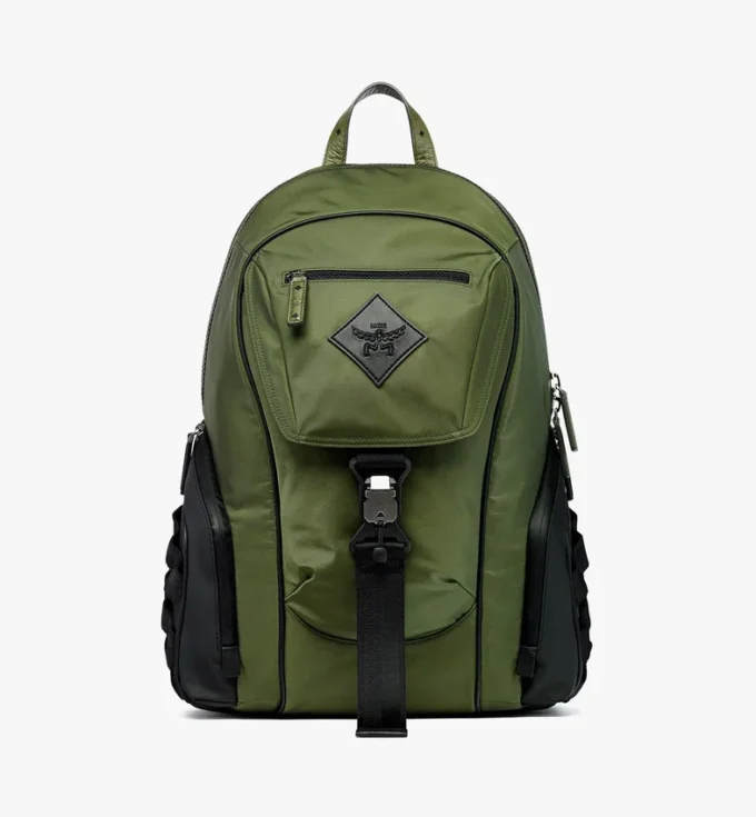Aren Backpack in Econyl® and Monogram Print Leather Aren Backpack in Econyl® and Monogram Print Leather