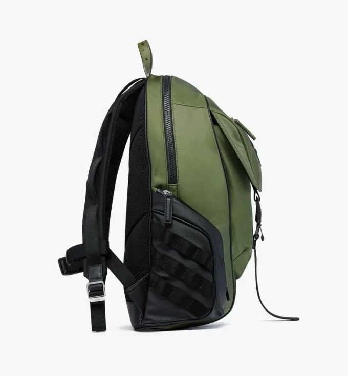 Aren Backpack in Econyl® and Monogram Print Leather Aren Backpack in Econyl® and Monogram Print Leather