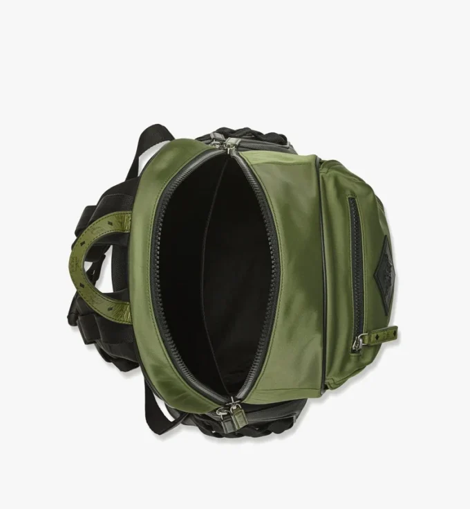 Aren Backpack in Econyl® and Monogram Print Leather Aren Backpack in Econyl® and Monogram Print Leather
