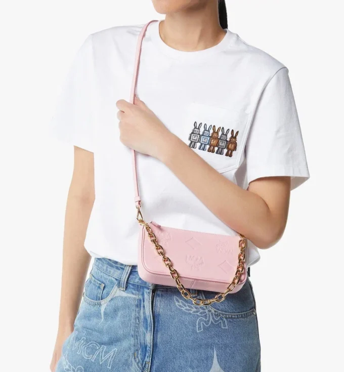 Aren Chain Crossbody in Maxi Monogram Leather Aren Chain Crossbody in Maxi Monogram Leather