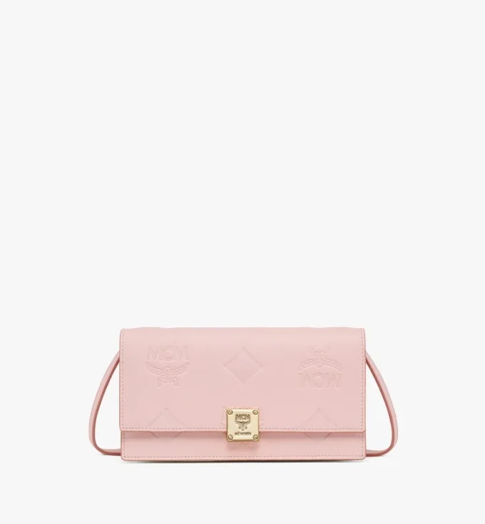 Aren Chain Wallet in Embossed Monogram Leather Aren Chain Wallet in Embossed Monogram Leather