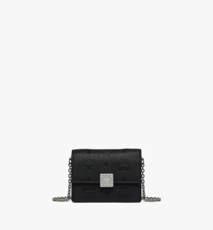 Aren Chain Wallet in Embossed Monogram Leather