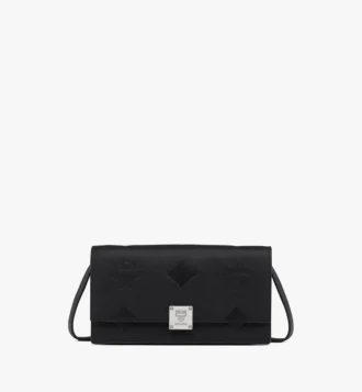 Aren Chain Wallet in Embossed Monogram Leather