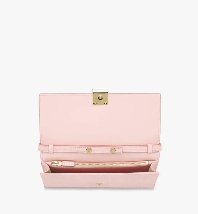 Aren Chain Wallet in Embossed Monogram Leather Aren Chain Wallet in Embossed Monogram Leather
