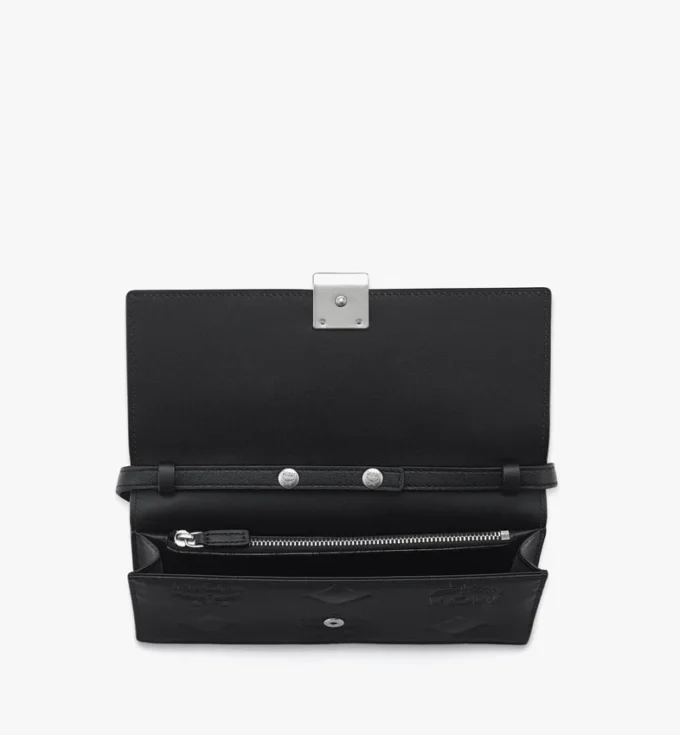Aren Chain Wallet in Embossed Monogram Leather Aren Chain Wallet in Embossed Monogram Leather