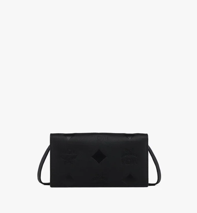 Aren Chain Wallet in Embossed Monogram Leather Aren Chain Wallet in Embossed Monogram Leather