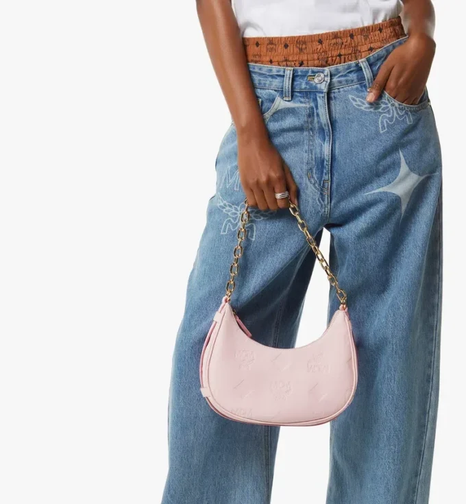 Aren Crescent Hobo Bag in Maxi Monogram Leather Aren Crescent Hobo Bag in Maxi Monogram Leather