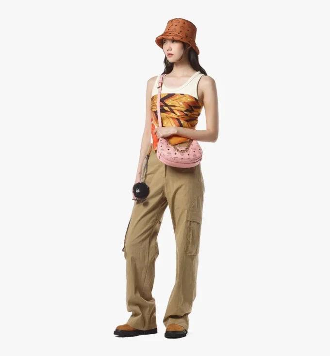 Aren Crescent Hobo Bag in Visetos Aren Crescent Hobo Bag in Visetos