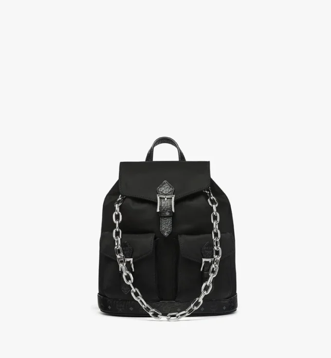 Aren Drawstring Backpack in Econyl® and Leather Aren Drawstring Backpack in Econyl® and Leather