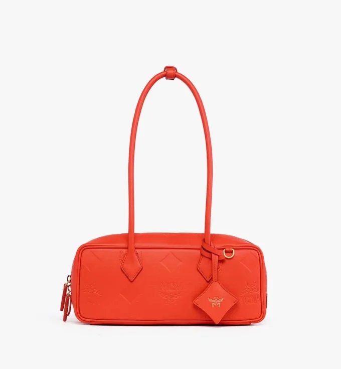 Aren East West Shoulder Bag in Maxi Monogram Leather Aren East West Shoulder Bag in Maxi Monogram Leather
