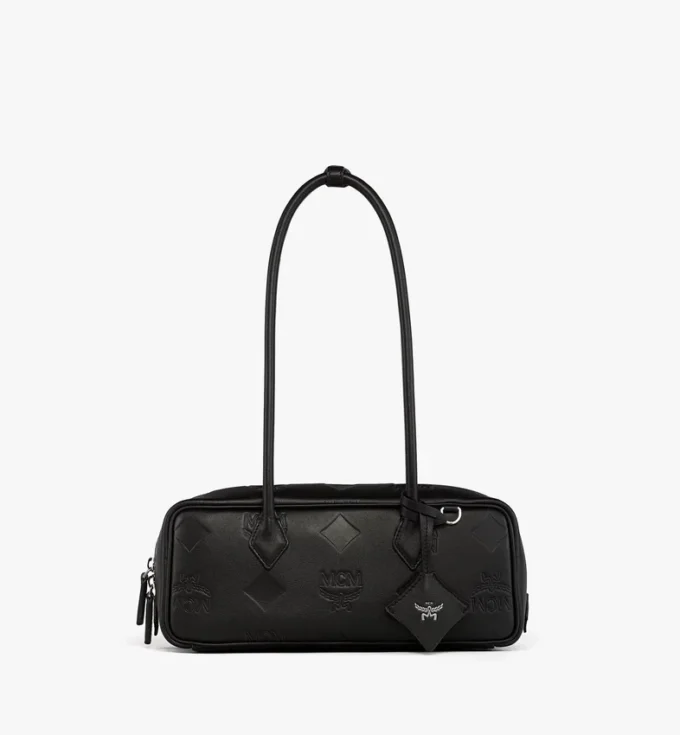 Aren East West Shoulder Bag in Maxi Monogram Leather Aren East West Shoulder Bag in Maxi Monogram Leather