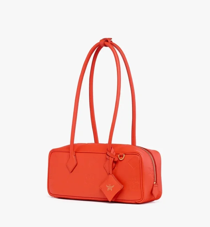 Aren East West Shoulder Bag in Maxi Monogram Leather Aren East West Shoulder Bag in Maxi Monogram Leather