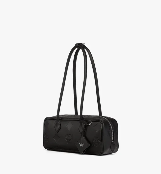 Aren East West Shoulder Bag in Maxi Monogram Leather Aren East West Shoulder Bag in Maxi Monogram Leather