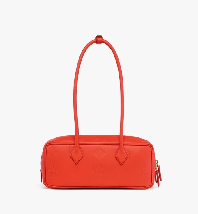 Aren East West Shoulder Bag in Maxi Monogram Leather Aren East West Shoulder Bag in Maxi Monogram Leather