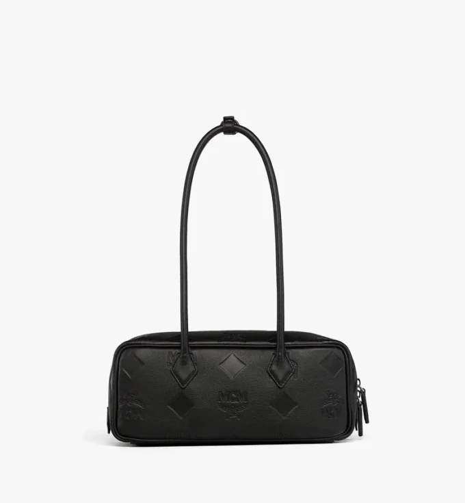 Aren East West Shoulder Bag in Maxi Monogram Leather Aren East West Shoulder Bag in Maxi Monogram Leather