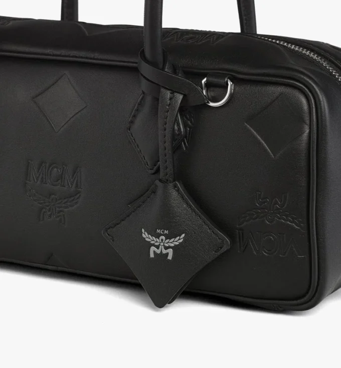 Aren East West Shoulder Bag in Maxi Monogram Leather Aren East West Shoulder Bag in Maxi Monogram Leather