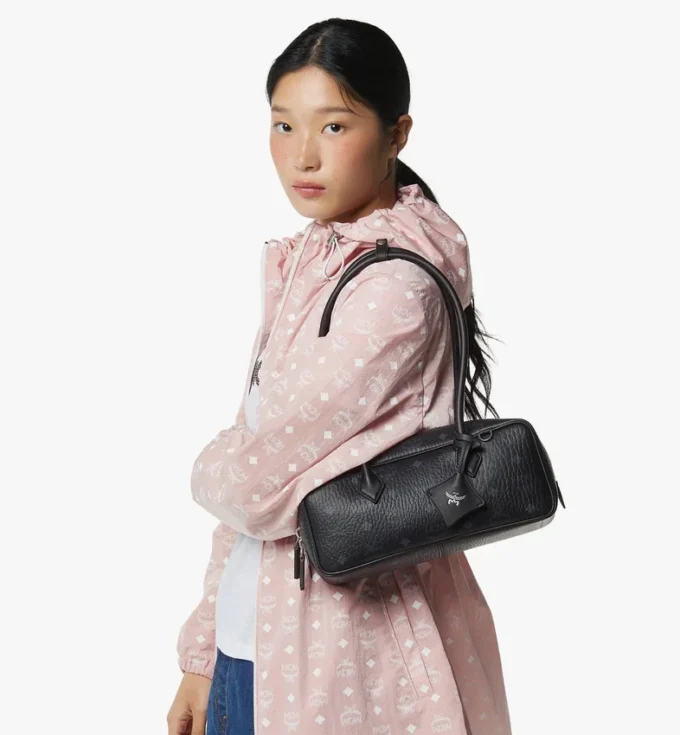 Aren East West Shoulder Bag in Visetos Aren East West Shoulder Bag in Visetos