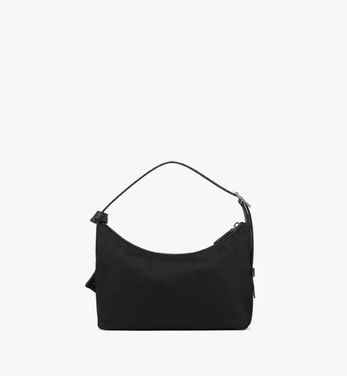 Aren Hobo in Recycled Nylon and Monogram Print Leather Aren Hobo in Recycled Nylon and Monogram Print Leather