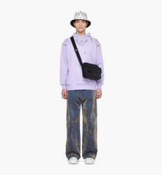 Aren Messenger Bag in Maxi Monogram Leather