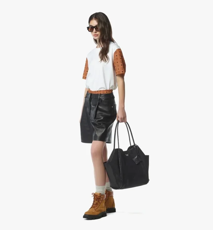 Aren Shopper in Econyl® and Leather Aren Shopper in Econyl® and Leather