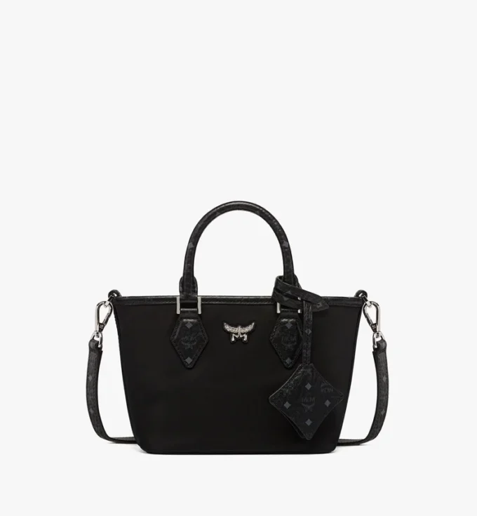 Aren Shopper in Recycled Nylon and Monogram Print Leather Aren Shopper in Recycled Nylon and Monogram Print Leather