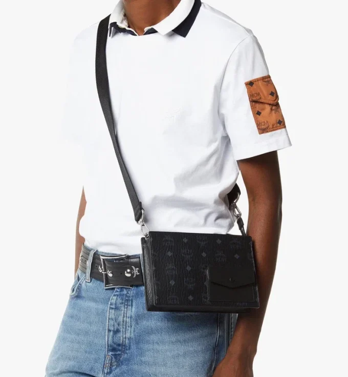 Aren Standing Crossbody Pouch in Visetos Aren Standing Crossbody Pouch in Visetos