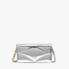 Diamond Chain Wallet in Metallic Mirror Leather Diamond Chain Wallet in Metallic Mirror Leather