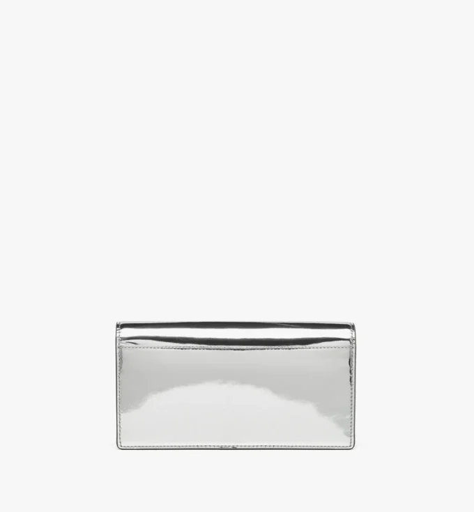 Diamond Chain Wallet in Metallic Mirror Leather Diamond Chain Wallet in Metallic Mirror Leather