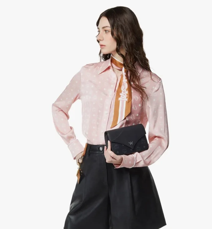 Diamond Shoulder Bag in Visetos Leather Mix Diamond Shoulder Bag in Visetos Leather Mix