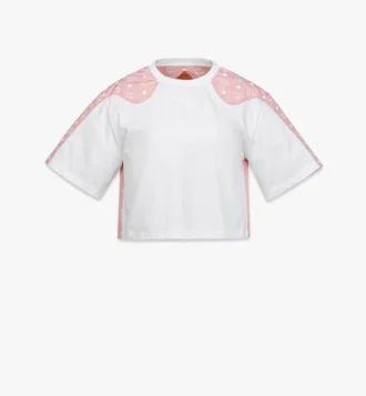 Laurel Cropped T-Shirt in Organic Cotton and Monogram Econyl®