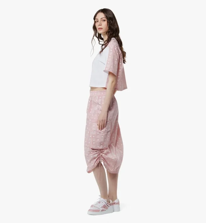 Monogram Midi Skirt in Recycled Nylon Monogram Midi Skirt in Recycled Nylon