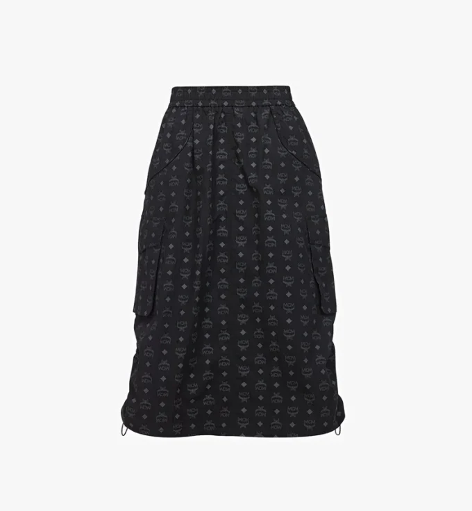 Monogram Midi Skirt in Recycled Nylon Monogram Midi Skirt in Recycled Nylon