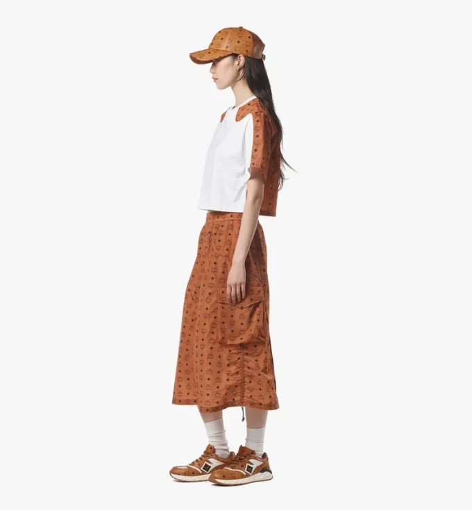 Monogram Midi Skirt in Recycled Nylon Monogram Midi Skirt in Recycled Nylon