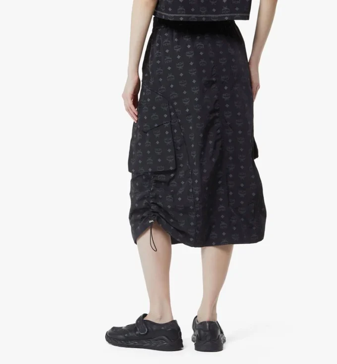Monogram Midi Skirt in Recycled Nylon Monogram Midi Skirt in Recycled Nylon