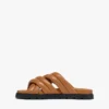 Monogram Print Cross Sandals in Lambskin Monogram Print Cross Sandals in Lambskin