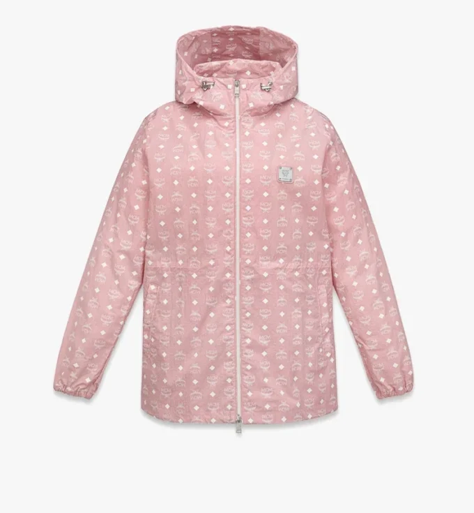 Monogram Print Hooded Windbreaker in Recycled Nylon Monogram Print Hooded Windbreaker in Recycled Nylon