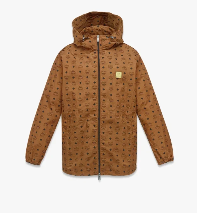 Monogram Print Hooded Windbreaker in Recycled Nylon Monogram Print Hooded Windbreaker in Recycled Nylon
