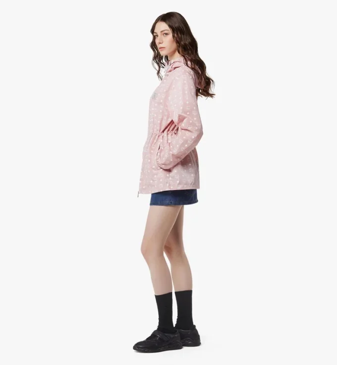 Monogram Print Hooded Windbreaker in Recycled Nylon Monogram Print Hooded Windbreaker in Recycled Nylon
