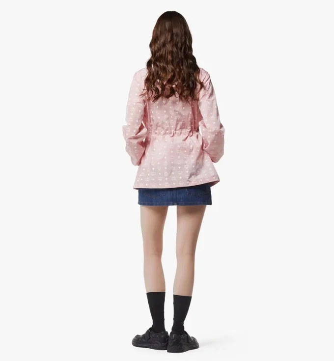 Monogram Print Hooded Windbreaker in Recycled Nylon Monogram Print Hooded Windbreaker in Recycled Nylon