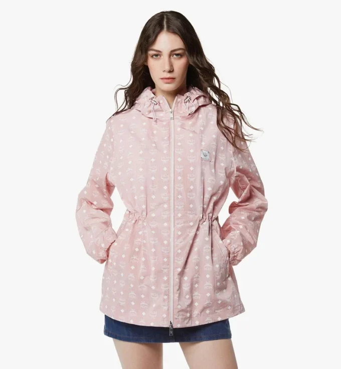 Monogram Print Hooded Windbreaker in Recycled Nylon Monogram Print Hooded Windbreaker in Recycled Nylon