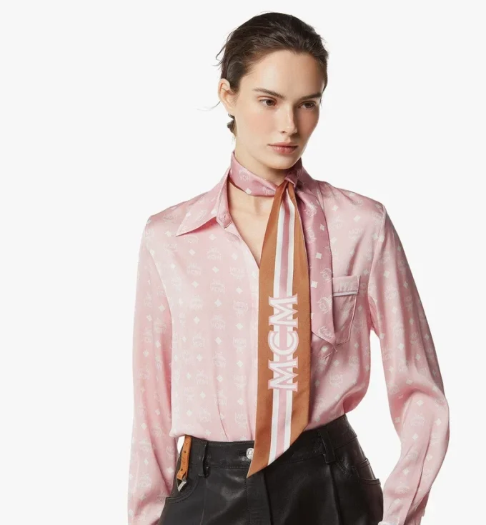 Monogram Print Petite Scarf in Organic Silk