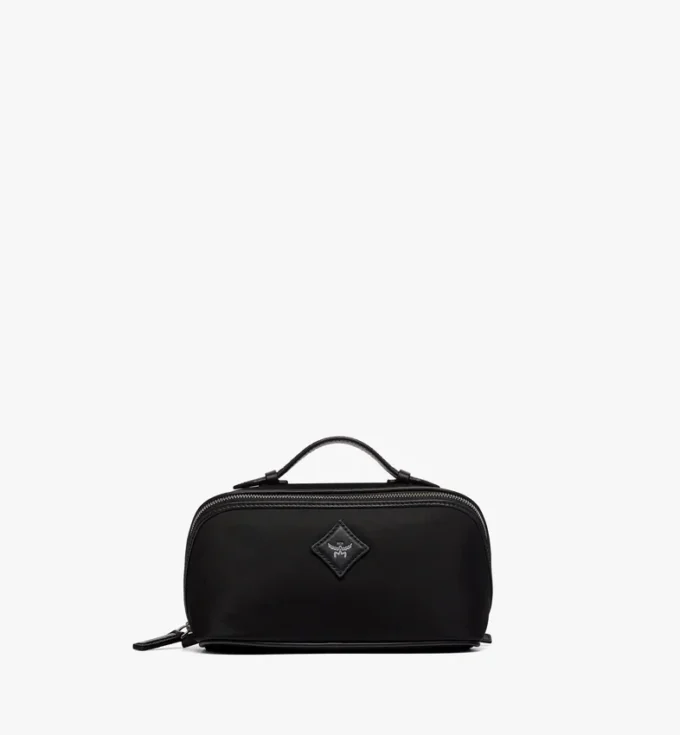 Ottomar Toiletry Bag in Econyl® and Leather Ottomar Toiletry Bag in Econyl® and Leather