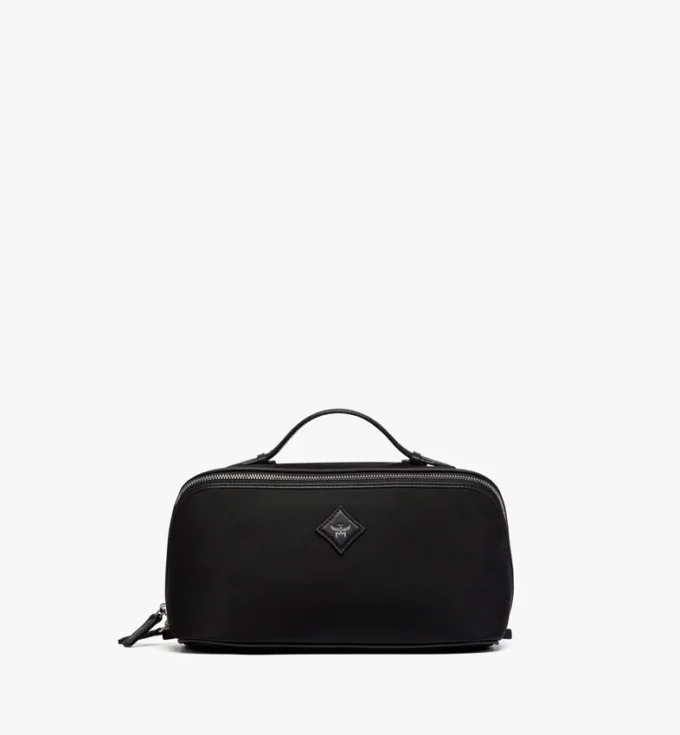 Ottomar Toiletry Bag in Econyl® and Leather Ottomar Toiletry Bag in Econyl® and Leather
