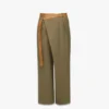 Pants in Wool Twill and Monogram Print Leather Pants in Wool Twill and Monogram Print Leather
