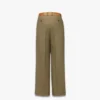 Pants in Wool Twill and Monogram Print Leather Pants in Wool Twill and Monogram Print Leather