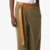 Pants in Wool Twill and Monogram Print Leather Pants in Wool Twill and Monogram Print Leather