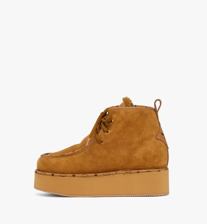 Platform Boots in Calfskin Suede Leather Platform Boots in Calfskin Suede Leather
