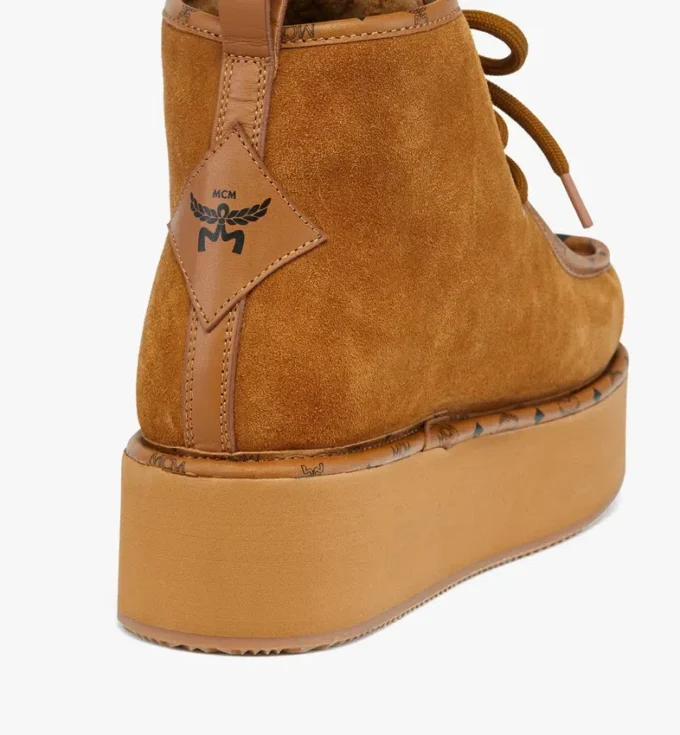 Platform Boots in Calfskin Suede Leather Platform Boots in Calfskin Suede Leather